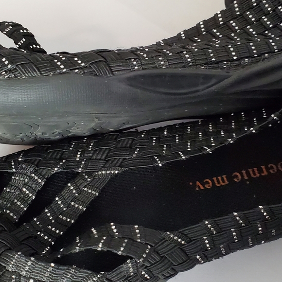 Bernie Mev Black and Silver Flat Size 38 - Picture 9 of 11